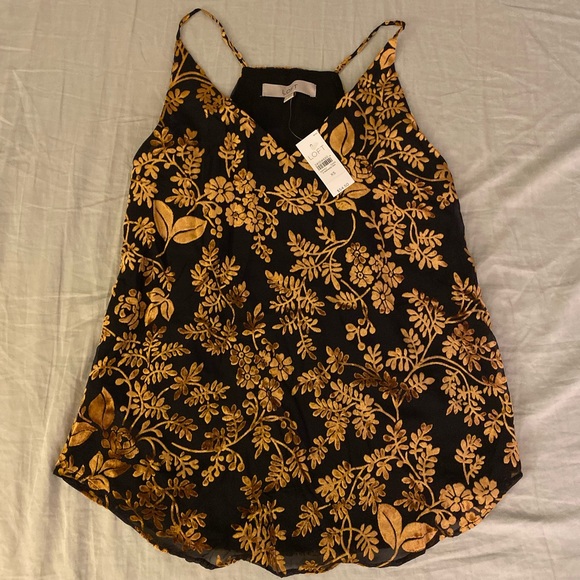 LOFT Tops - LOFT Floral Velvet Strappy Cami